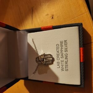 Sterling Silver White Sapphire Necklace